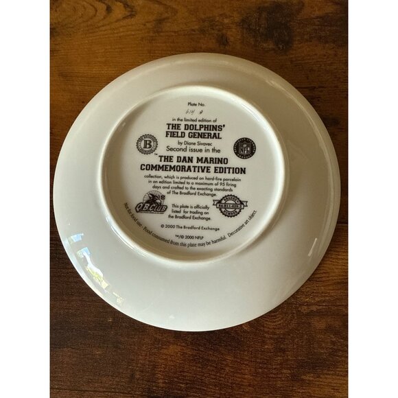 Dan Marino Dolphins Field General Collector Plate By Bradford Exchange Vintage - Picture 6 of 10